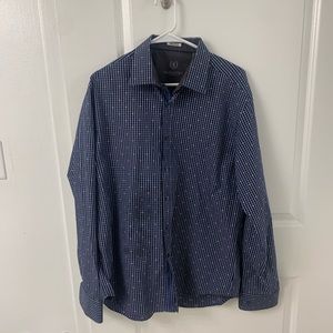 Men’s Bugatchi Blue Long Sleeve Dress Shirt